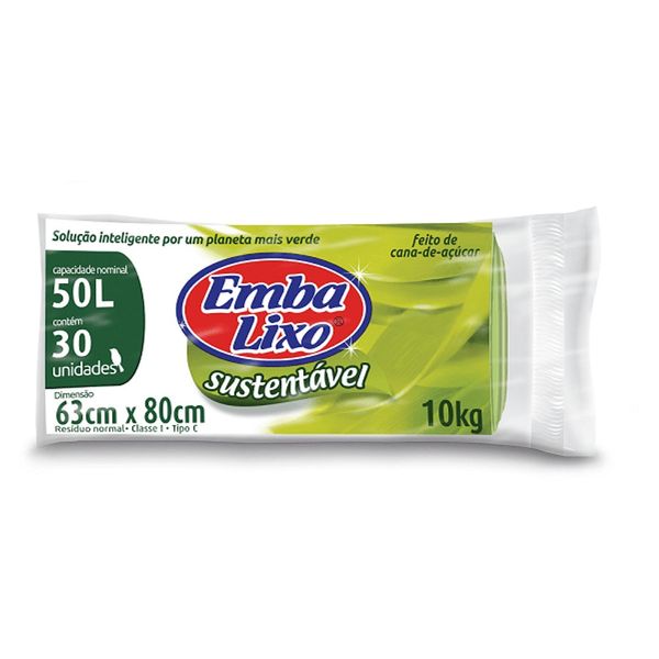 Saco Lixo Embalixo Sustentavel 50L 30 Sacos