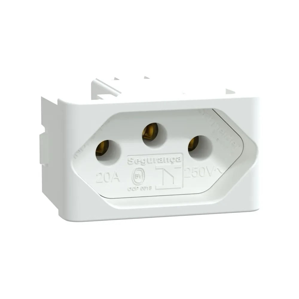 Módulo Duplo Tomada 2P T 20A 250V Branco Fosco Lunare Up Schneider