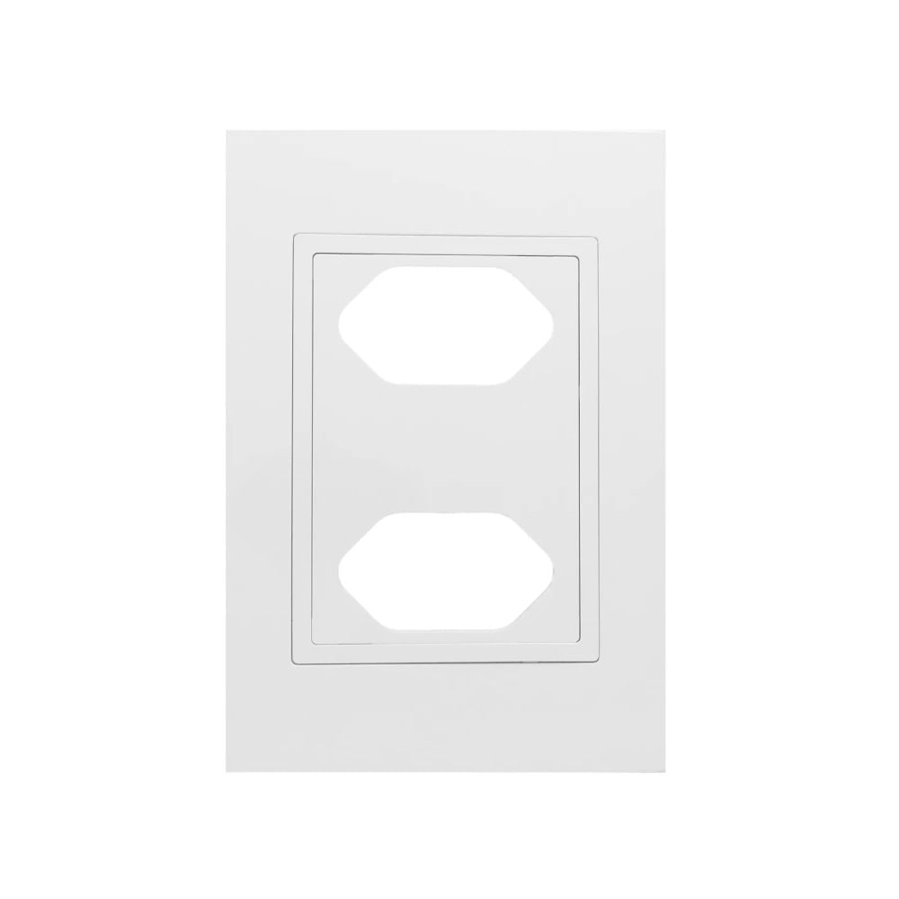 Placa 4x2 2 Tomadas Com Suporte Branca Ravenna Dicompel