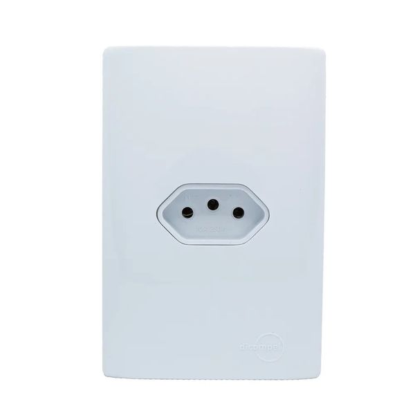 Conjunto 4X2 Tomada 10A Horizontal Branco Novara Dicompel
