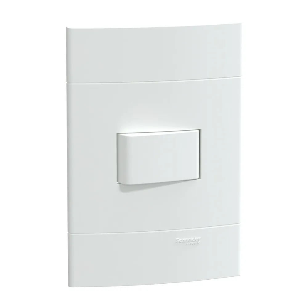 Conjunto 4X2 Com 1 Interruptor Simples 10A 250V Branco Fosco Lunare Up Schneider