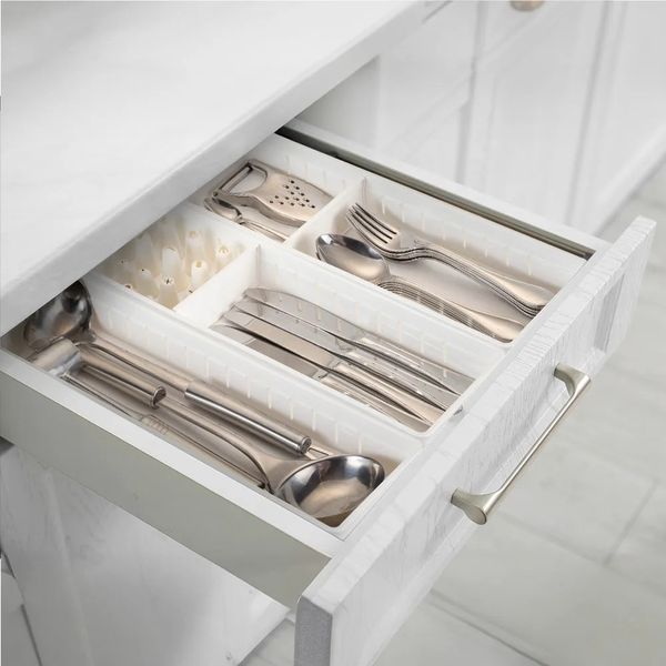 Conjunto Com 3 Organizadores De Gaveta Com Divisória Branco R 1930 Dasplast