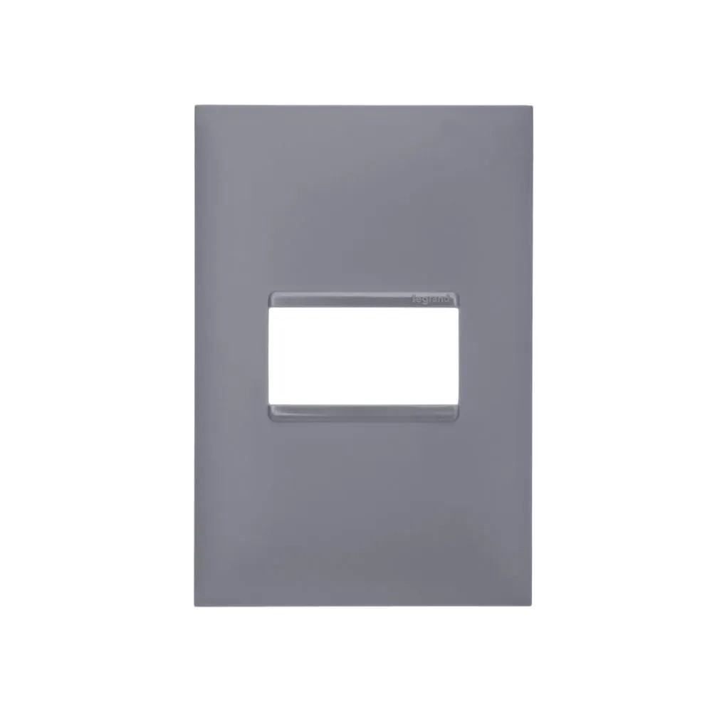 Placa 4x2 com 1 posto cinza Pial Plus + Placa 4x2 com 1 posto cinza Pial Plus
