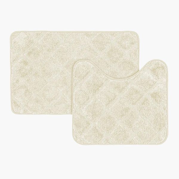 Conjunto Tapete De Microfibra Para Banheiro Bege Coisas E Coisinhas