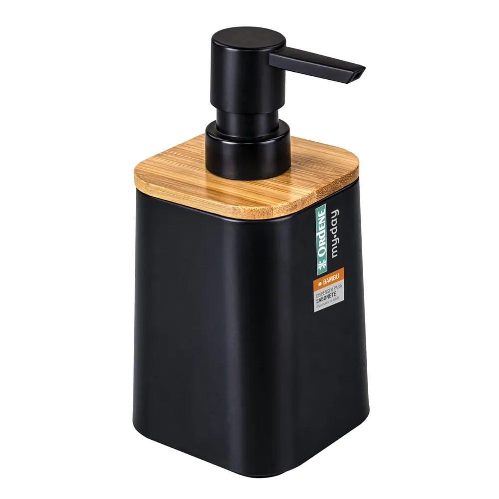 Dispenser Para Sabonete Plástico Preto Or94000 Ordene