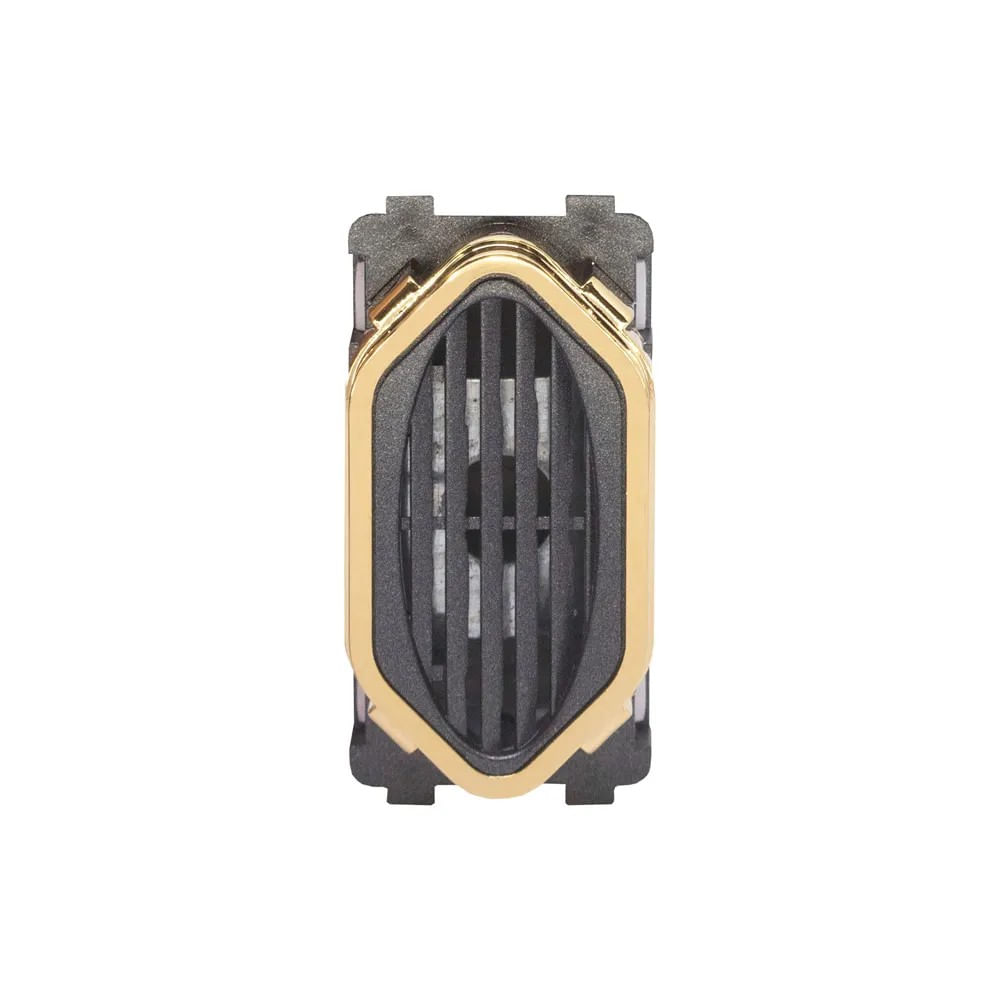 Módulo 1 Campainha Cigarra Bivolt Preto Grafite Com Gold Novara Dicompel