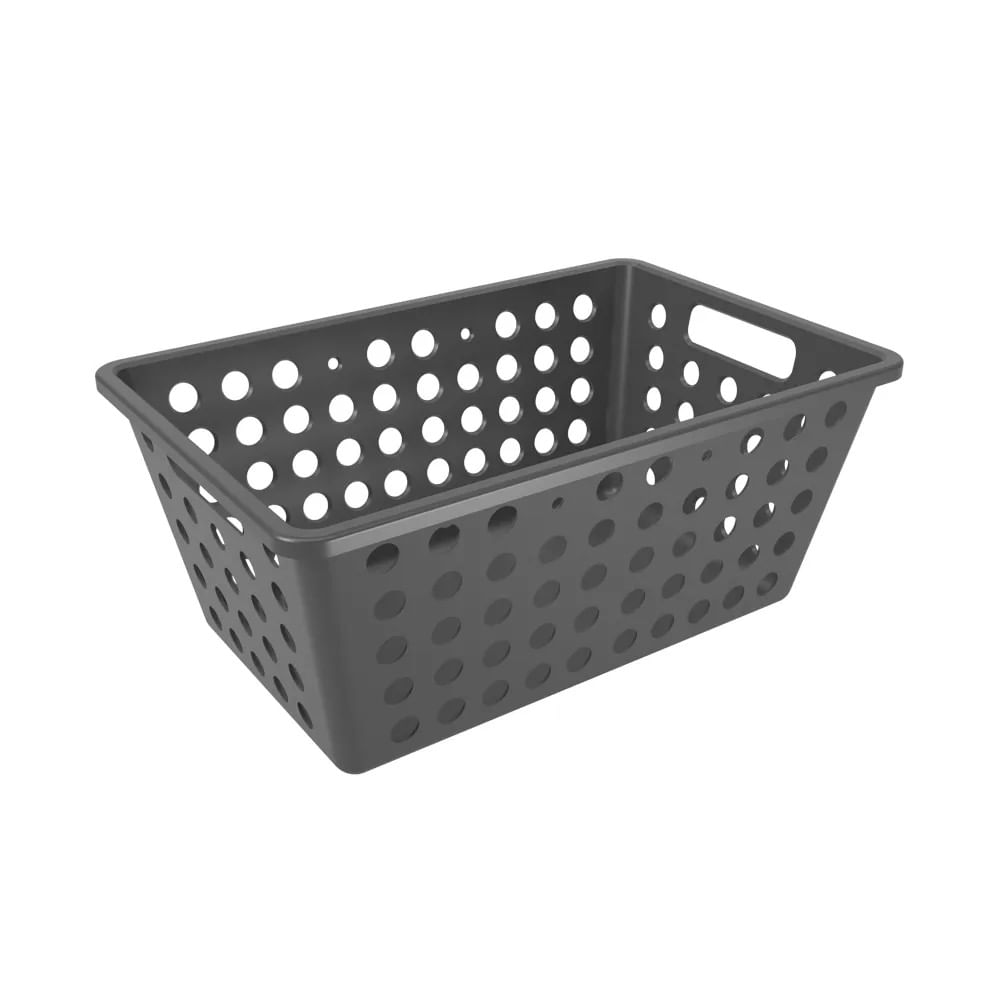 Cesta One Grande Cinza Chumbo Coza
