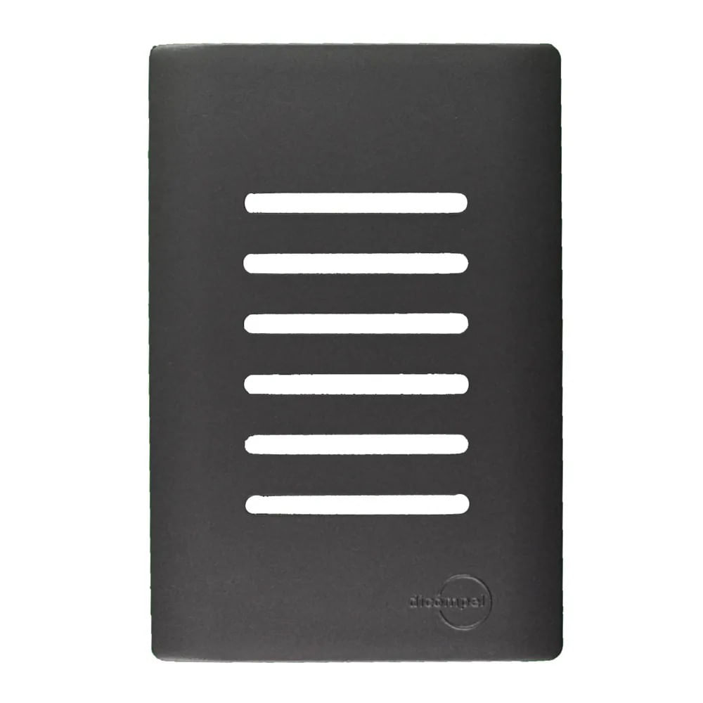 Placa 4x2 6 Interruptores Horizontal Suporte Preto Grafite Novara Dicompel
