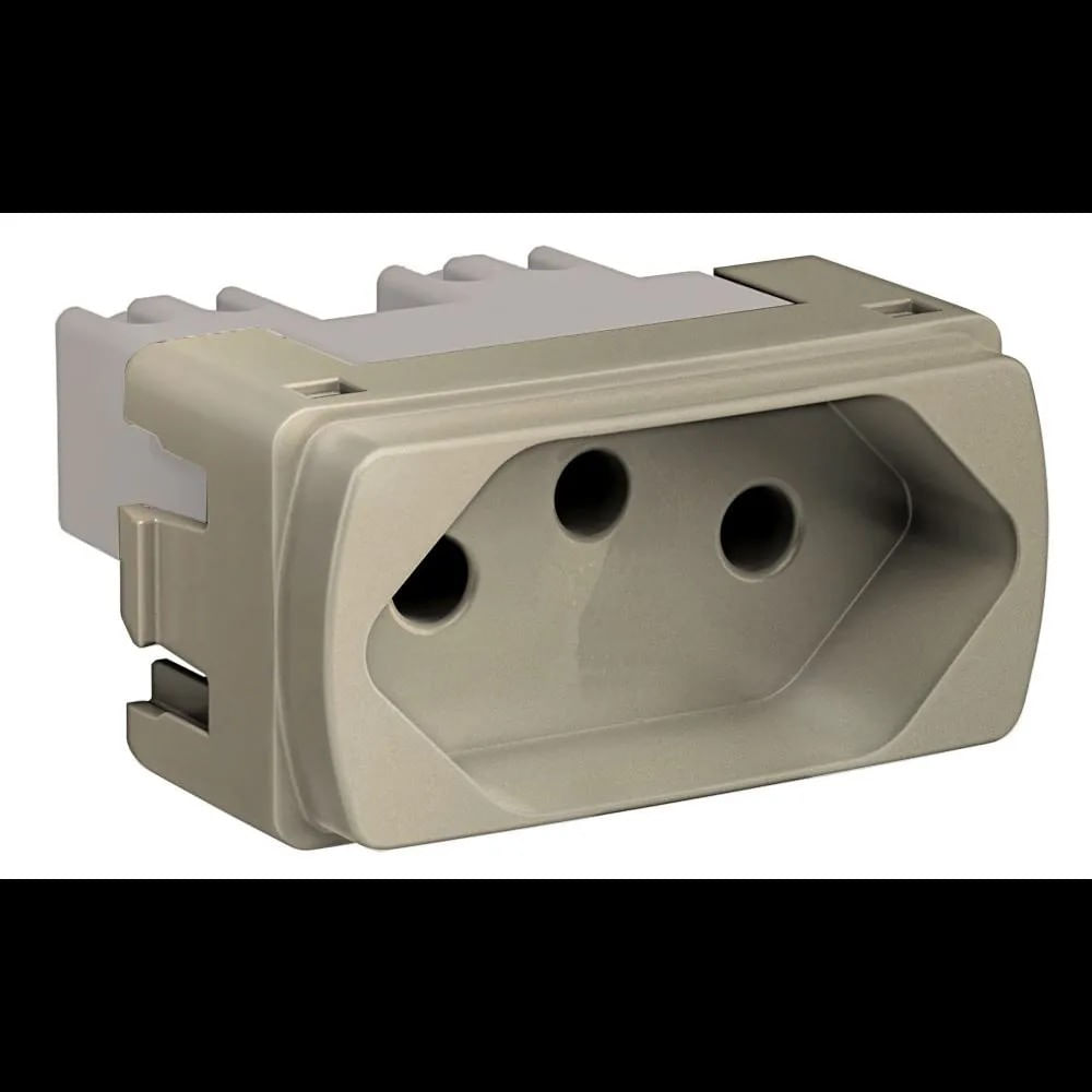 Módulo Tomada Br 2p T 10a 250v 1m Dourado Miluz Schneider