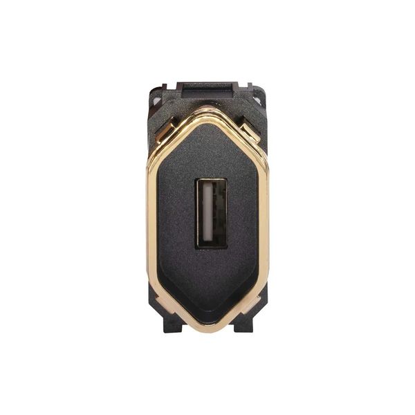 Módulo 1 Tomada Usb 2A Preto Grafite Com Gold Novara Dicompel
