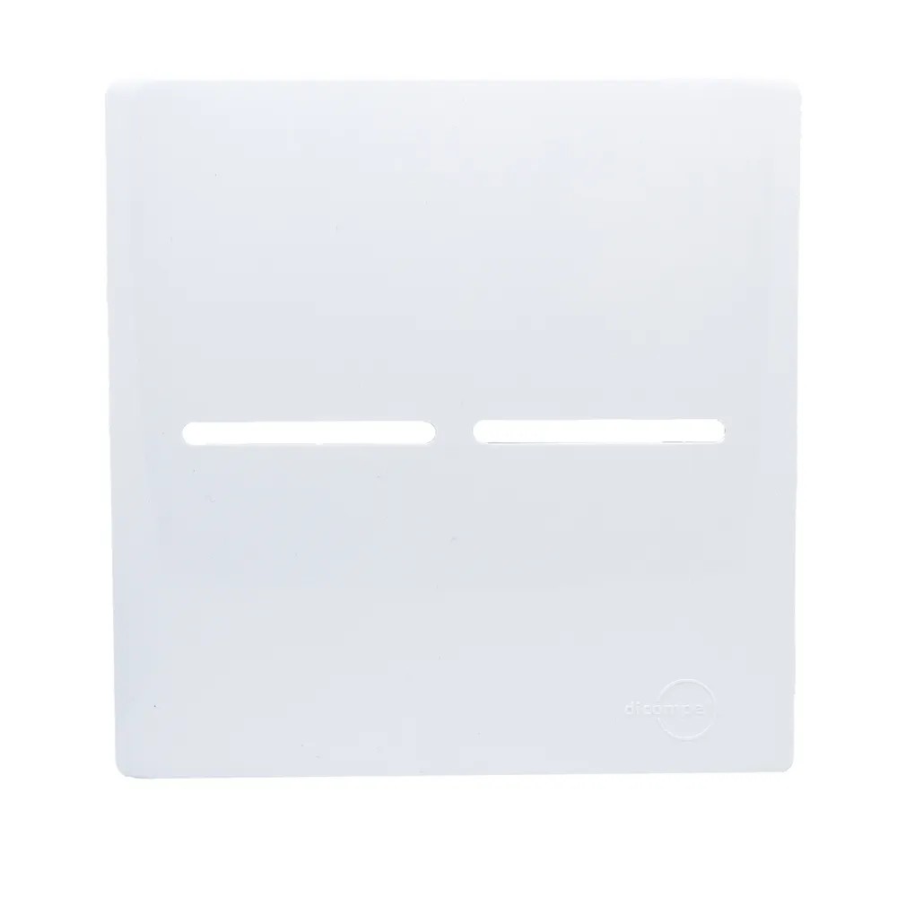 Placa 4X4 2 Interruptores Horizontal Com Suporte Branco Novara Dicompel
