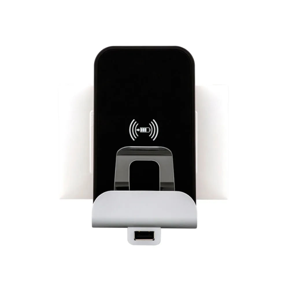 Conjunto Carregador Por Indução Para Dispositivos Moveis Wireless 1.000ma E 1x Usb Adicional 2.400ma 615094bc Pial Plus Legrand