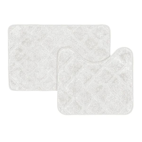 Conjunto Tapete De Microfibra Para Banheiro Branco Coisas E Coisinhas