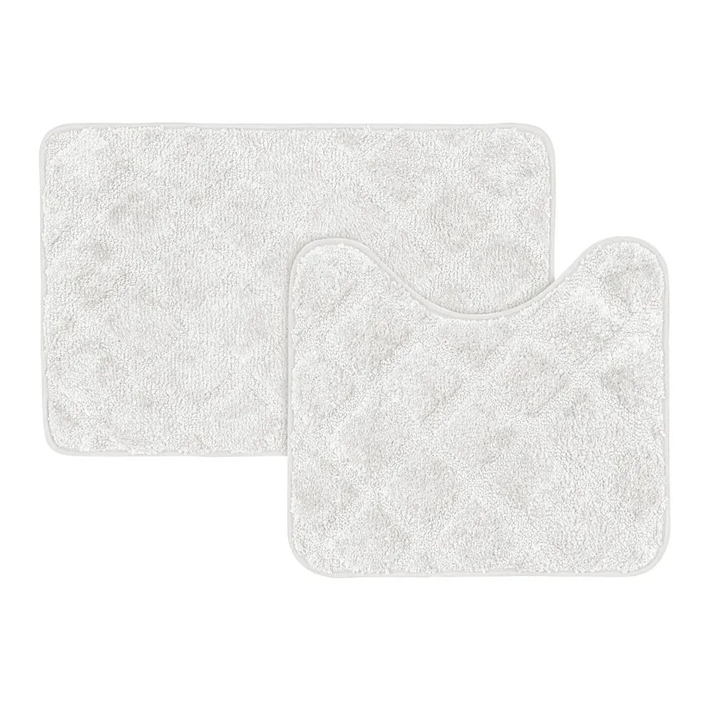 Conjunto Tapete De Microfibra Para Banheiro Branco Coisas E Coisinhas