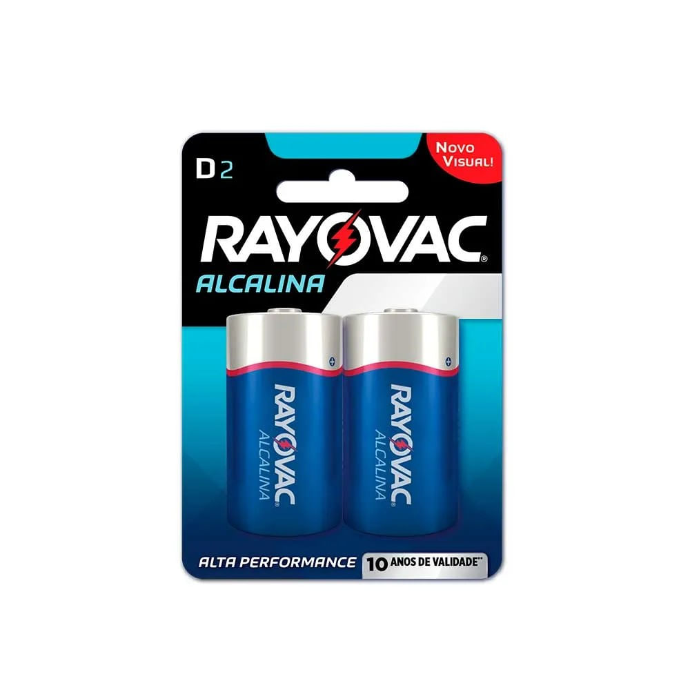 Pilha Alcalina D Com 2 unidades Rayovac