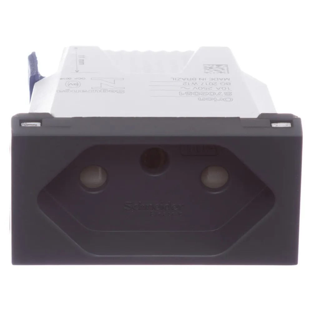Módulo Tomada Br 2p T 10a 250v Borne Automático 1m Grafite Orion Schneider
