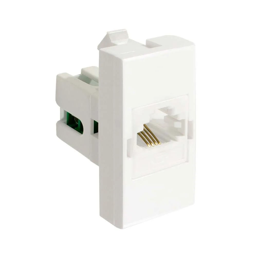 Módulo Pro Tomada De Telefone Rj11 Branco Alumbra