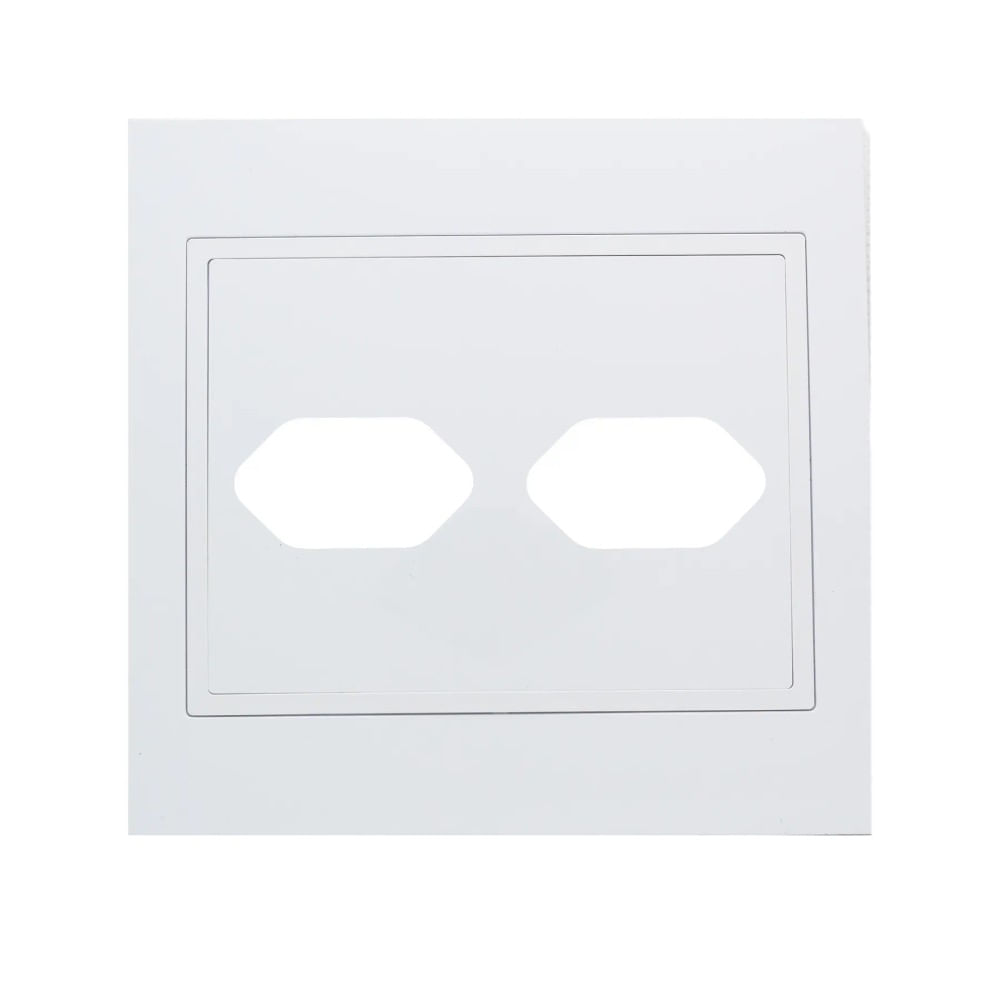 Placa 4x4 2 Tomadas Com Suporte Branca Ravenna Dicompel