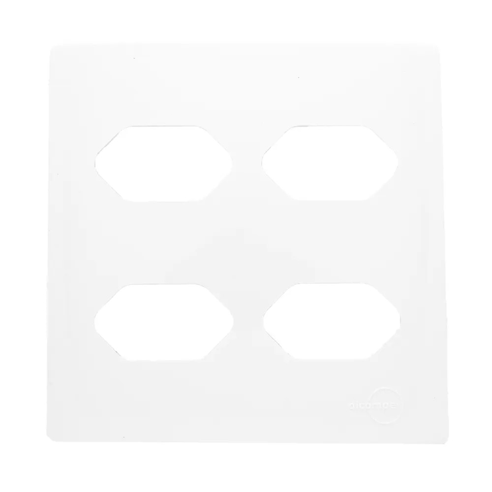 Placa 4X4 4 Tomadas Com Suporte Branco Novara Dicompel