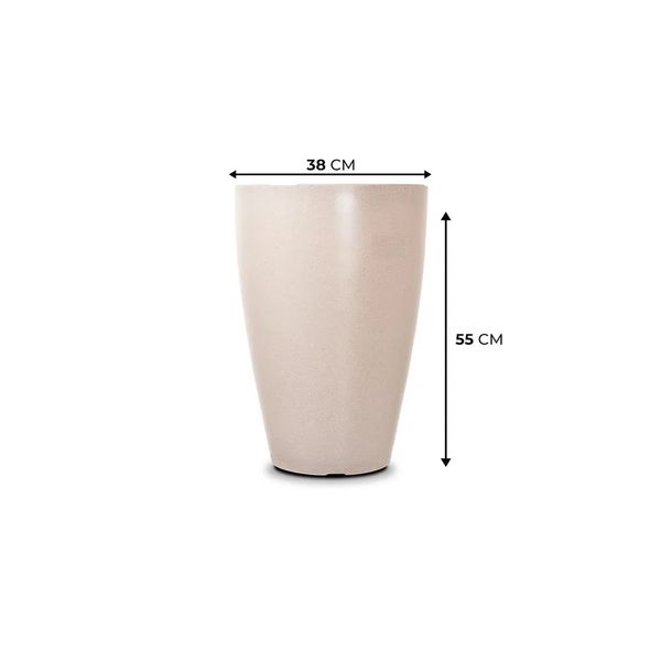 Vaso De Plástico Cone Liso N° 55 Pote Branco Marmore Vasap
