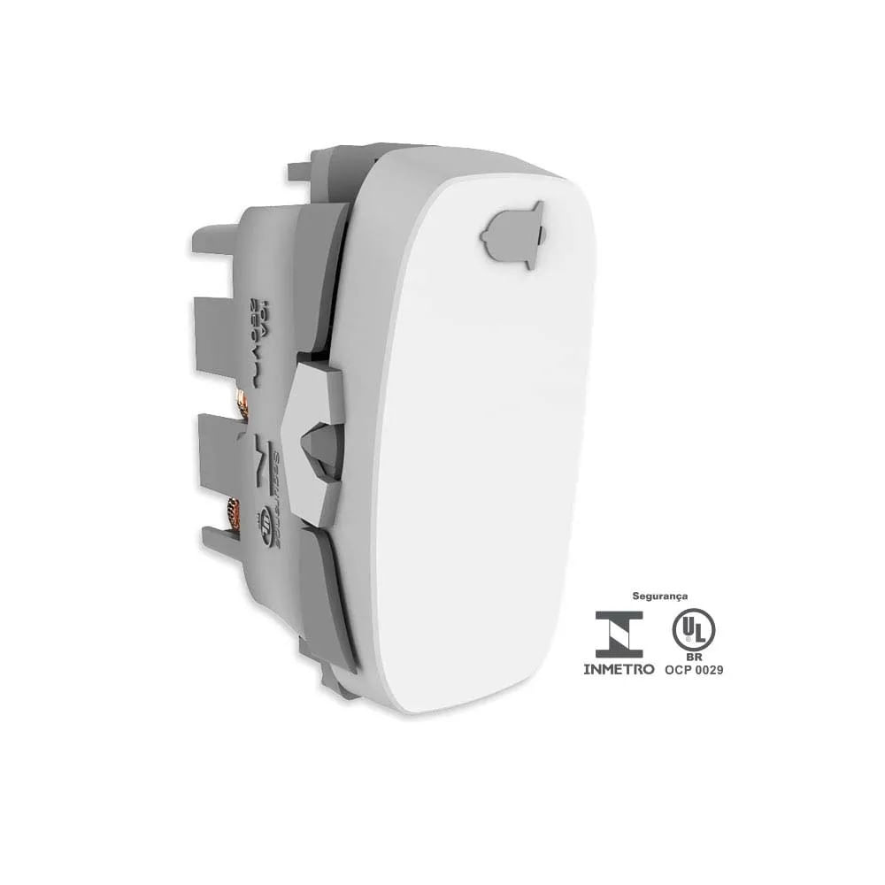 Pulsador Campainha Pulse 10a 250v Gracia Branco Alumbra