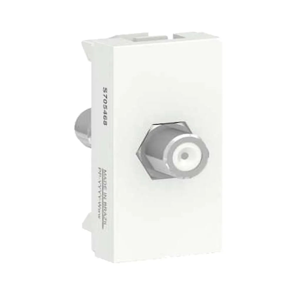 Módulo Tomada Antena TV Cabo Coaxial Tipo F1 Módulo Branco Orion Schneider
