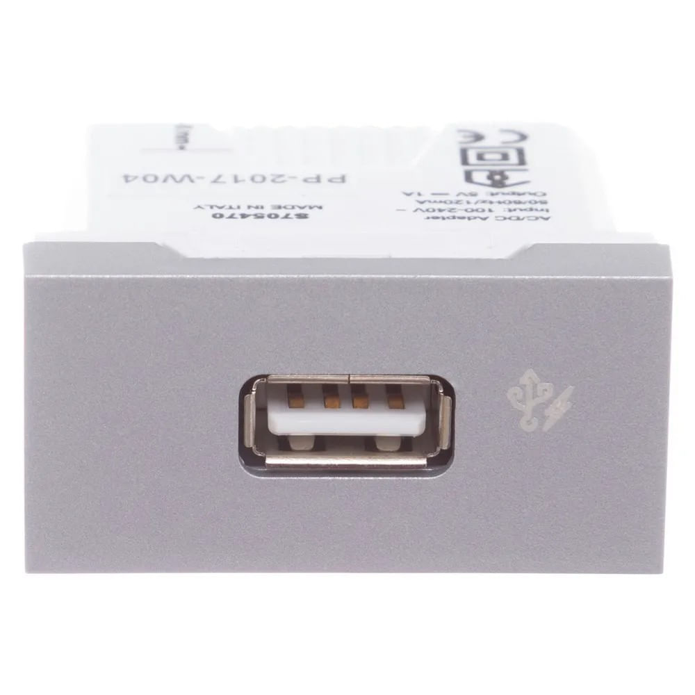 Módulo Tomada Carregador USB 2.0 1A 127v/220v Alumínio Orion Schneider