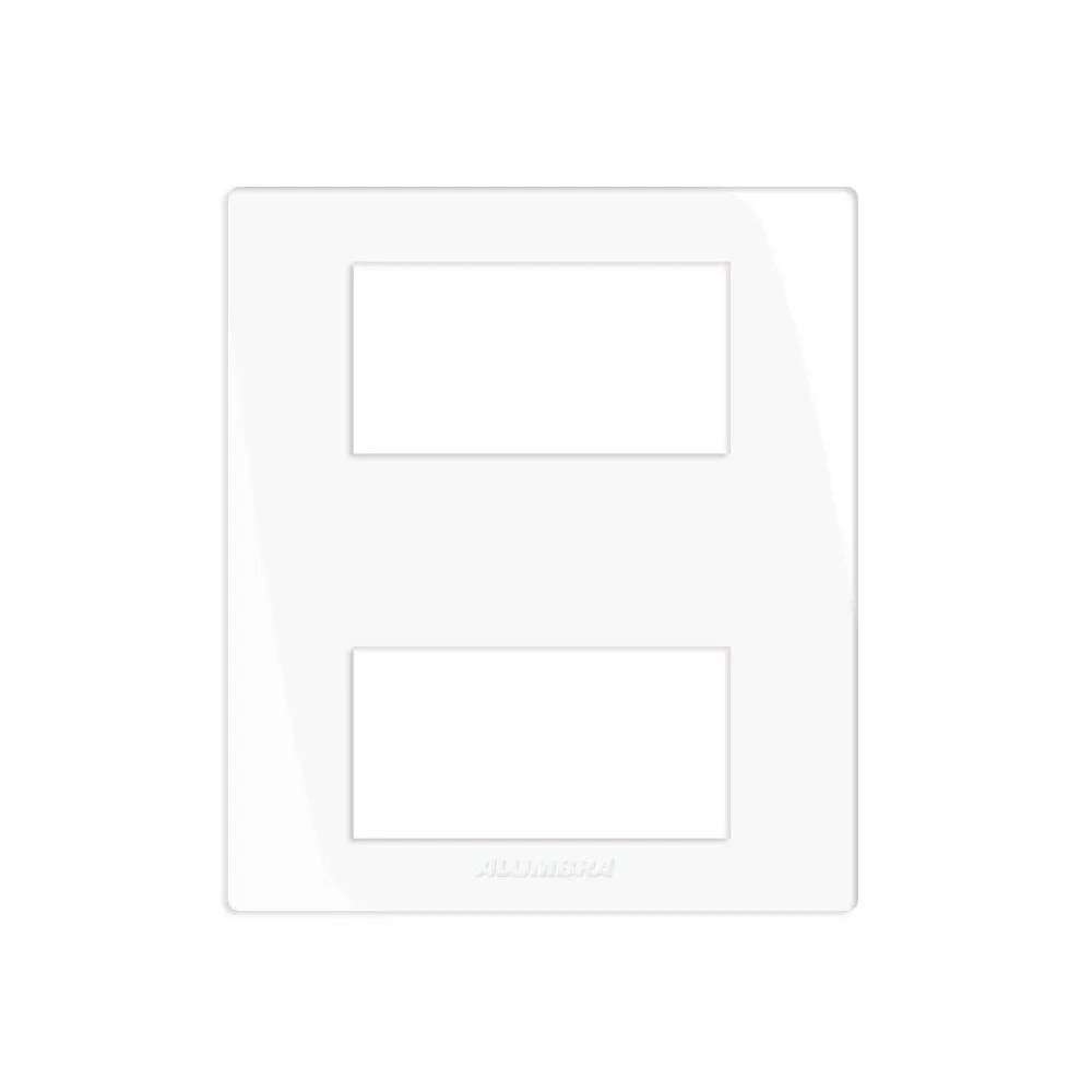 Placa Com Suporte Para Moveis Pro 2 Módulos Branca Alumbra