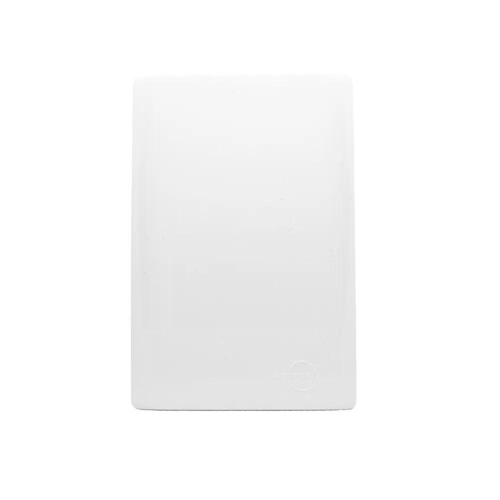 Placa 4X2 Cega Com Suporte Branco Novara Dicompel