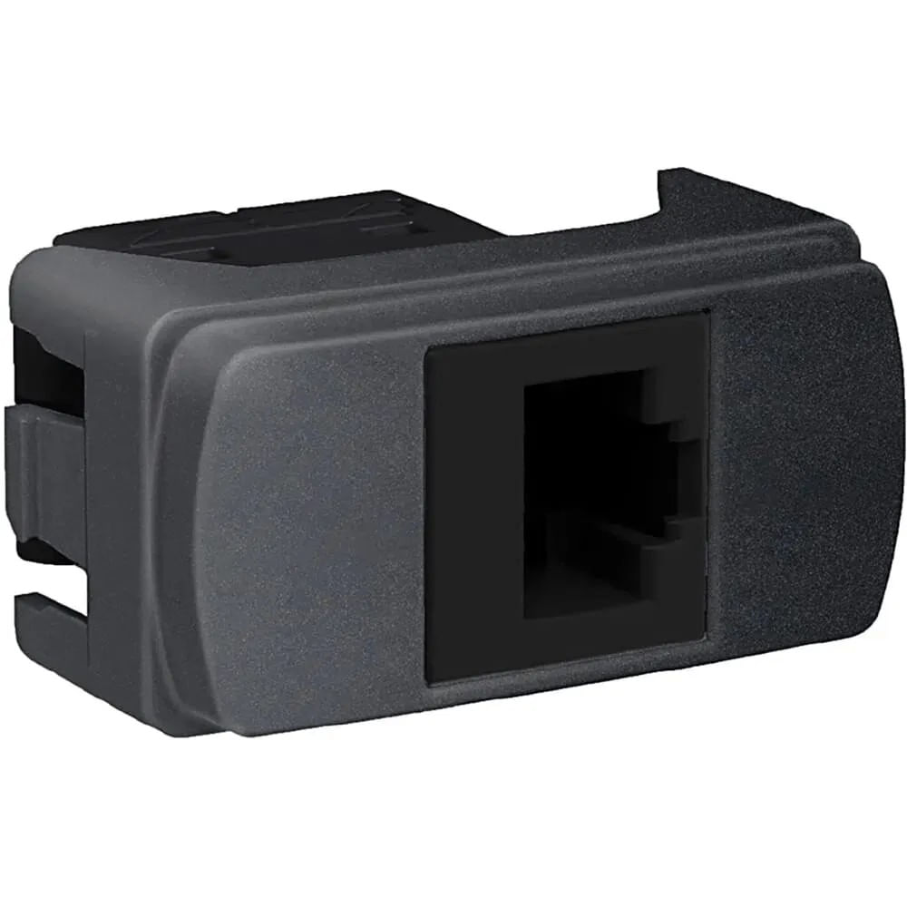 Módulo Tomada Rj45 8 Fios Utp Categoria 5e 1m Toolless Grafite Miluz Schneider