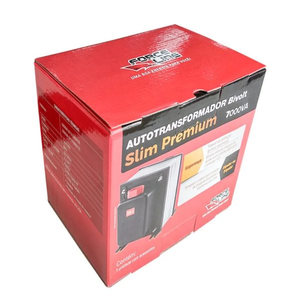Autotrafo 7000Va Bivolt Slim Premium Com Tomada 20A Force Line