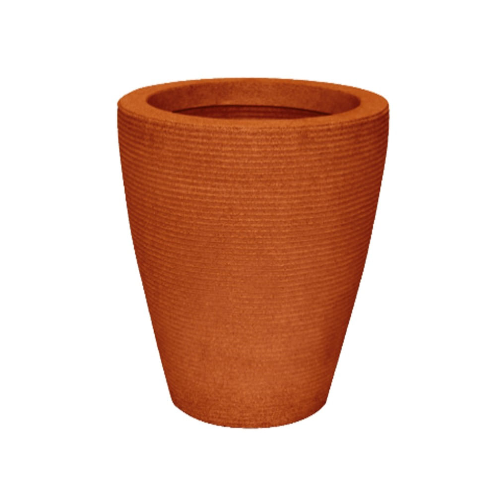 Vaso De Plástico Cone Riscato Pote 55 Terracota Vasap