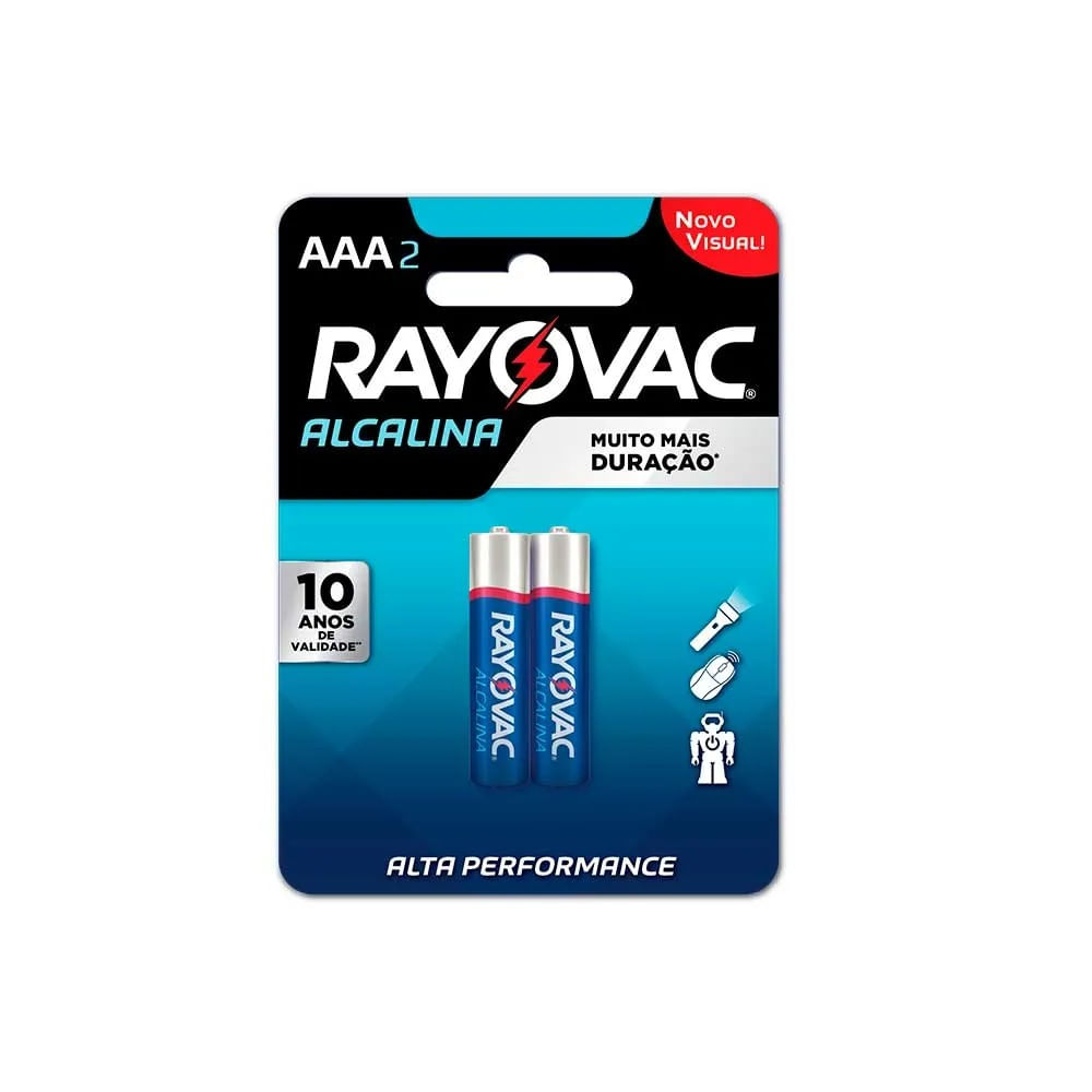 Pilha Alcalina AAA Com 2 unidades Rayovac