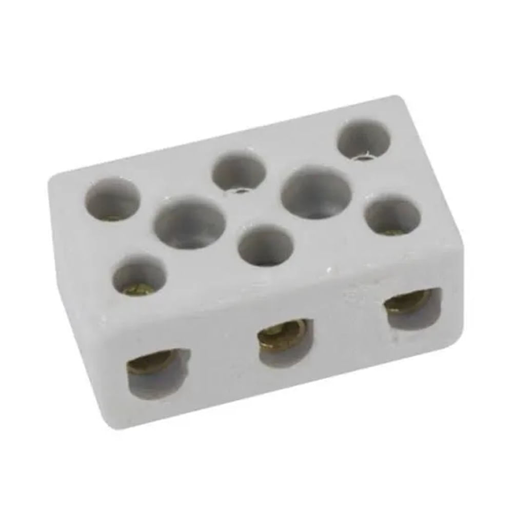 Conector Porcelana Tripolar 6Mm Ct01Pc Bricopack