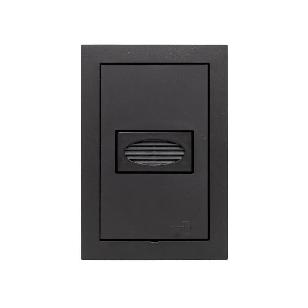 Conjunto 4X2 1 Campainha Cigarra Bivolt Preto Fosco Ekron Dicompel