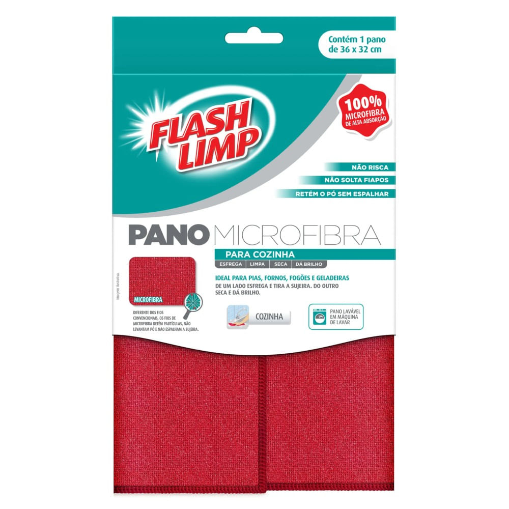 Pano Microfibra para Cozinha Flash Limp