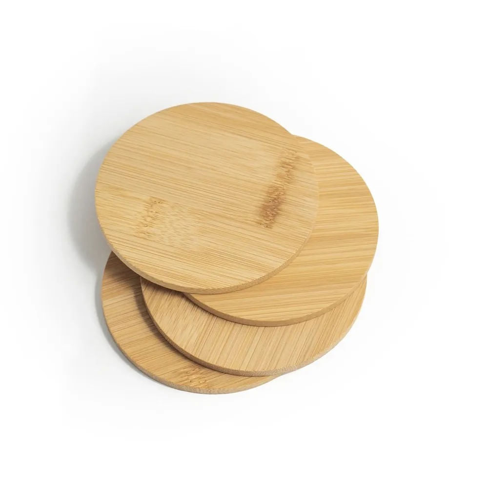 Kit 4 Porta Copos De Bambu Mozcadanatural
