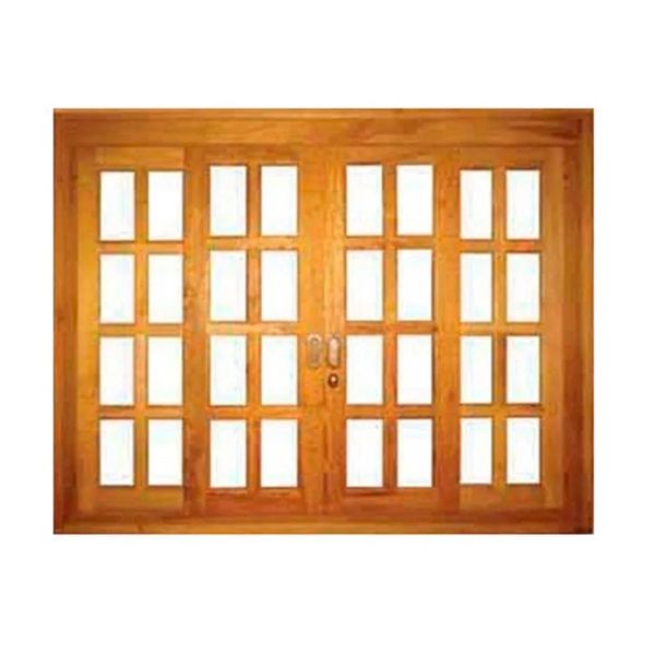Janela de correr de madeira Quadriculado 110x140cm imbuia Madaza
