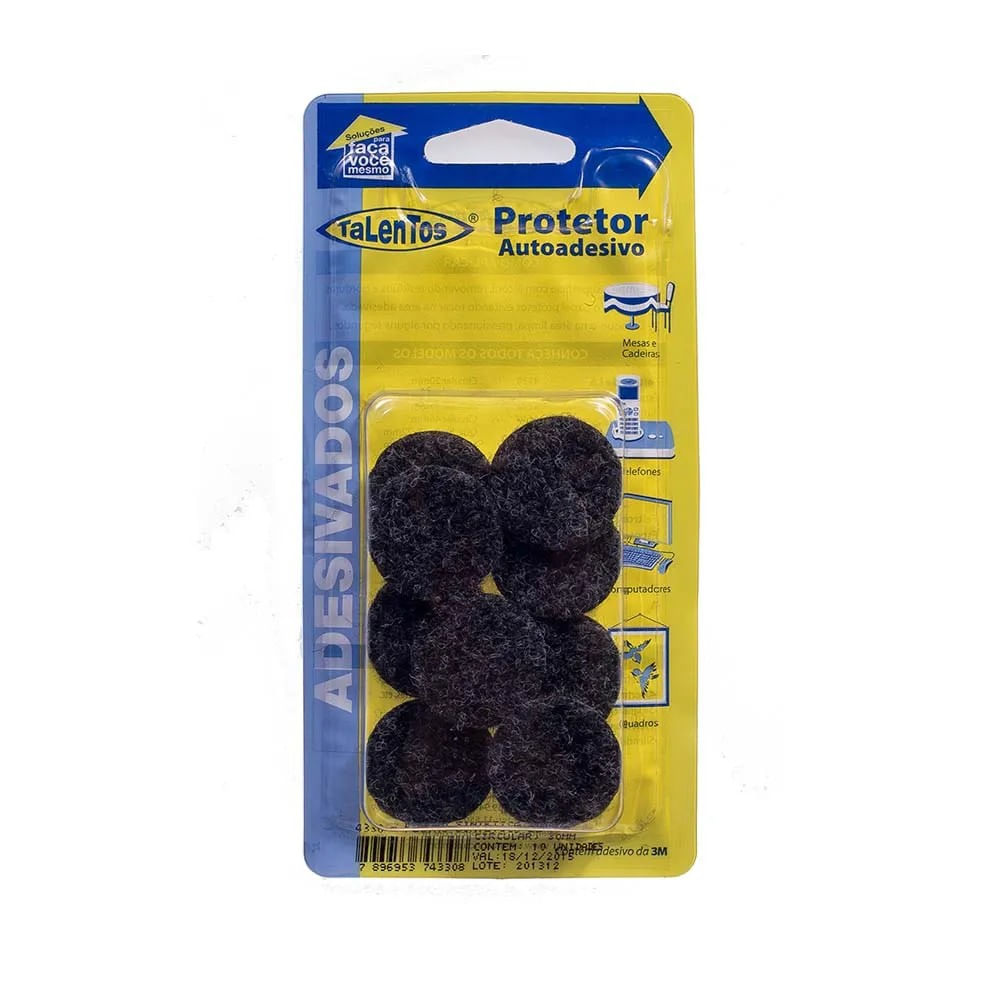 Feltro sintético circular 3cm com 10 peças 4330 preto Talentos