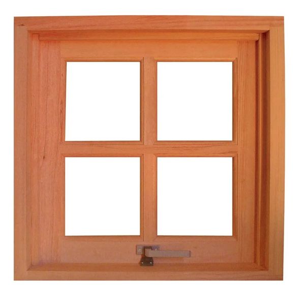 Janela maxim-ar de madeira 60x60x9cm imbuia natural Madaza