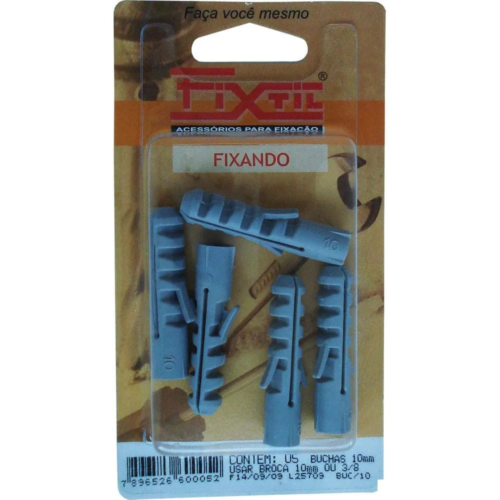 Bucha De Fixação 10mm 5 Peças Fixtil