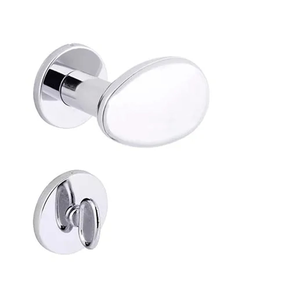 Fechadura WC Ovo Roseta Redonda 40mm Cromada Arouca