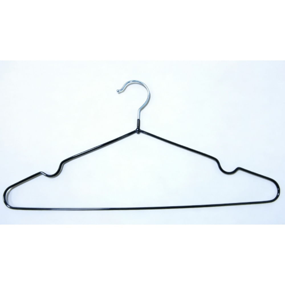 Kit Com 10 Cabides De Metal Com Acabamento Em Pvc Preto Coisas Coisinhas