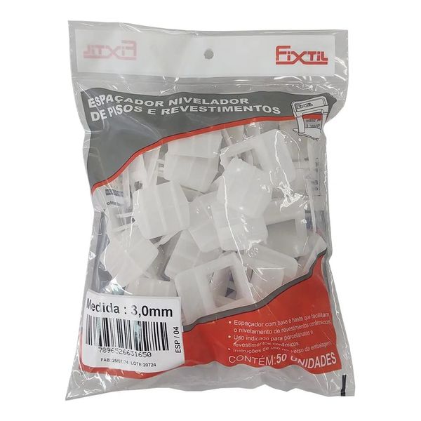 Espacador Nivelador 3,0Mm Com 50 Pecas Fixtil
