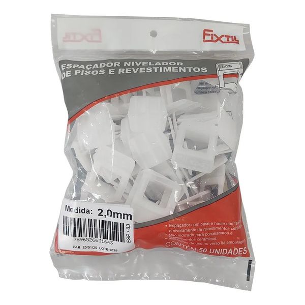 Espacador Nivelador 2,0Mm Com 50 Pecas Fixtil