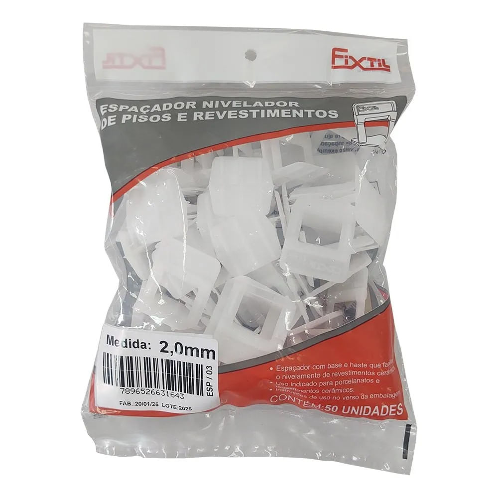 Espacador Nivelador 2,0Mm Com 50 Pecas Fixtil