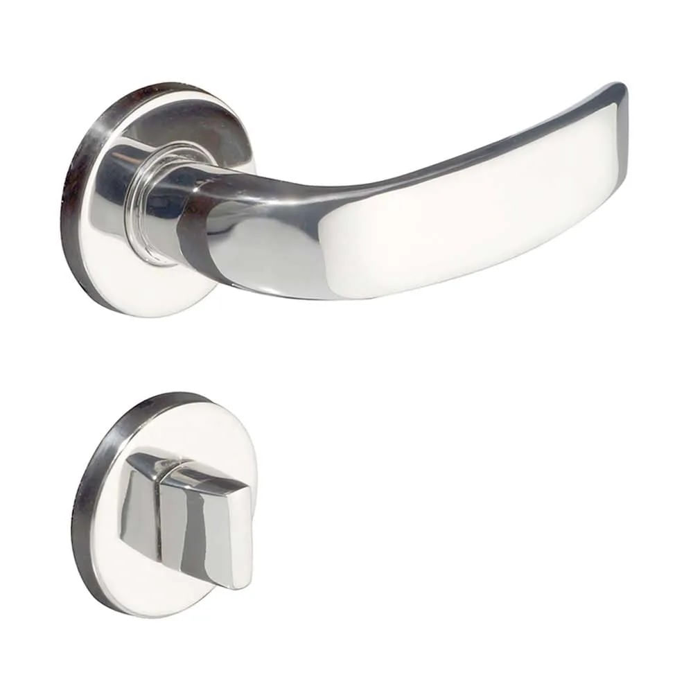 Fechadura para Banheiro Pado de Aço Zamac Victoria 55mm com Roseta Cromada