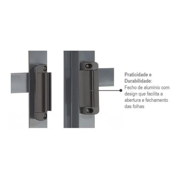 Janela de Correr 4 Folhas Belfort 100X150X8cm com Grade Sasazaki