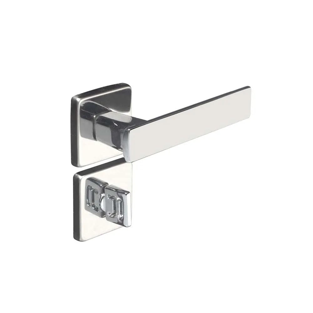 Fechadura para Banheiro Pado de Aço Zamac Quadra 40mm Cromada