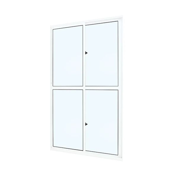 Porta de Correr de Alumínio 2 Folhas Atlântica 210x120cm Branca